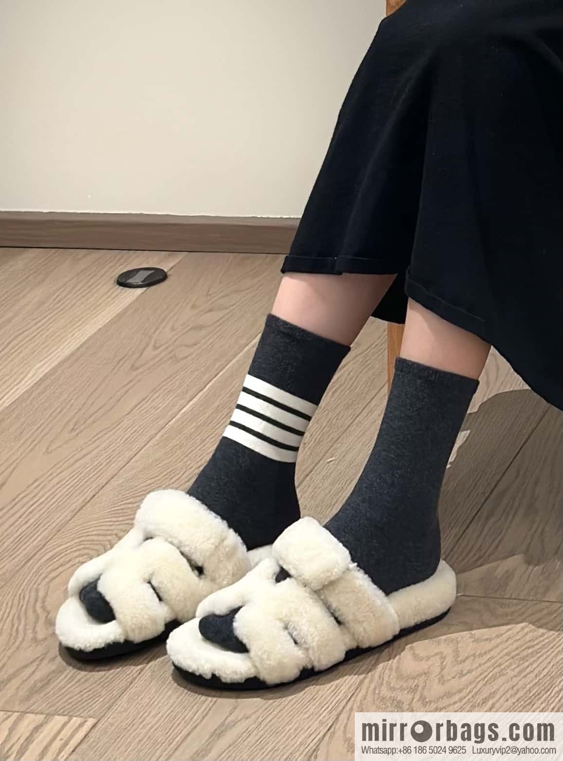 Hermès plush second uncle shoes Chypre sandals