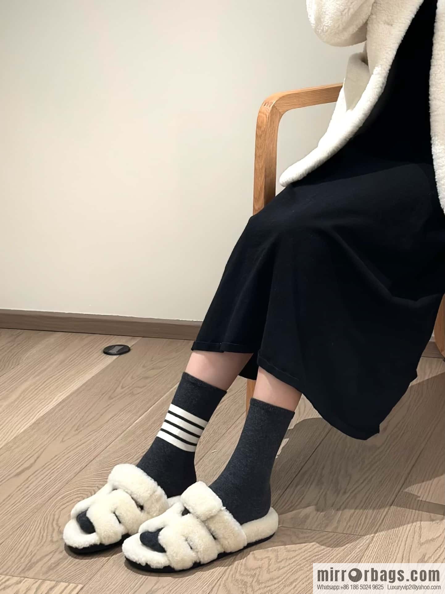 Hermès plush second uncle shoes Chypre sandals