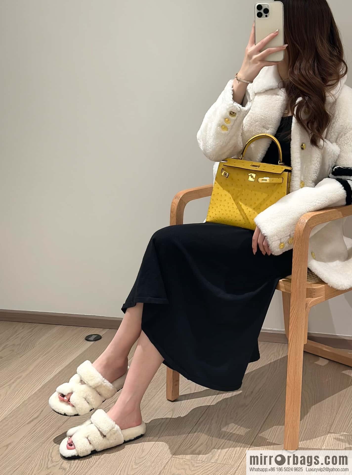 Hermès plush second uncle shoes Chypre sandals