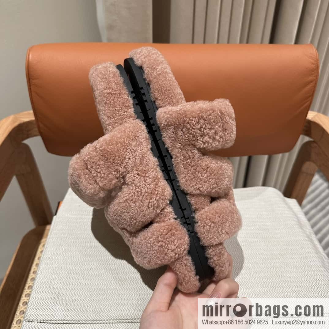 Hermès plush second uncle shoes Chypre sandals