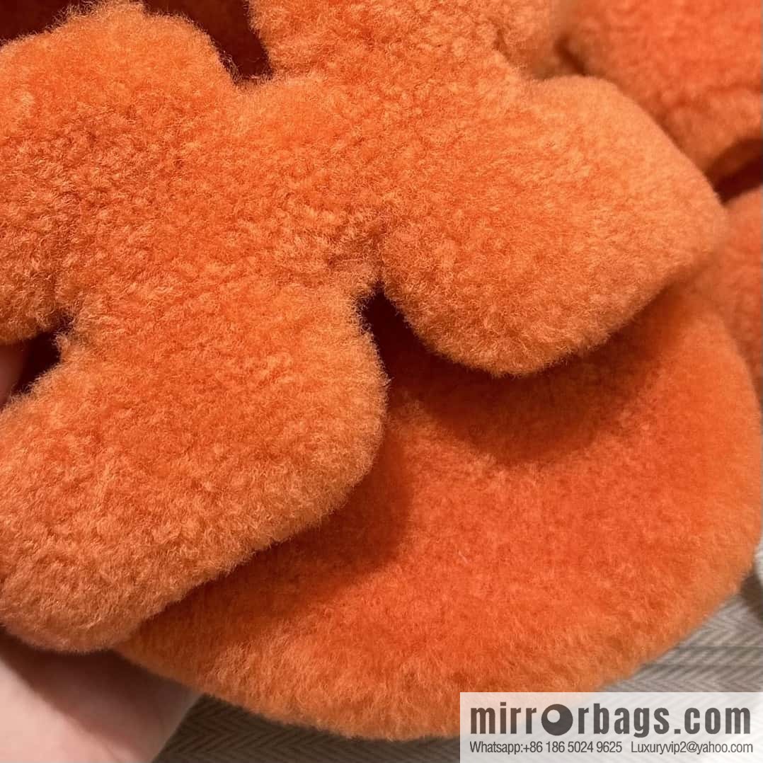 Hermès plush shoes Chypre sandals, orange
