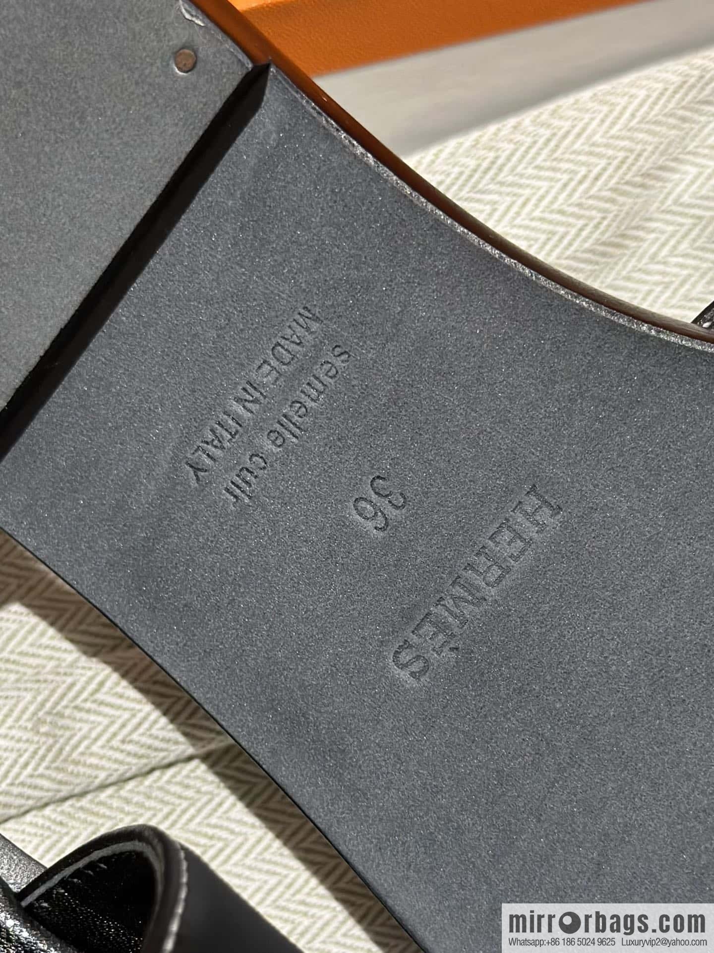 Hermès leather outsole H slippers, black