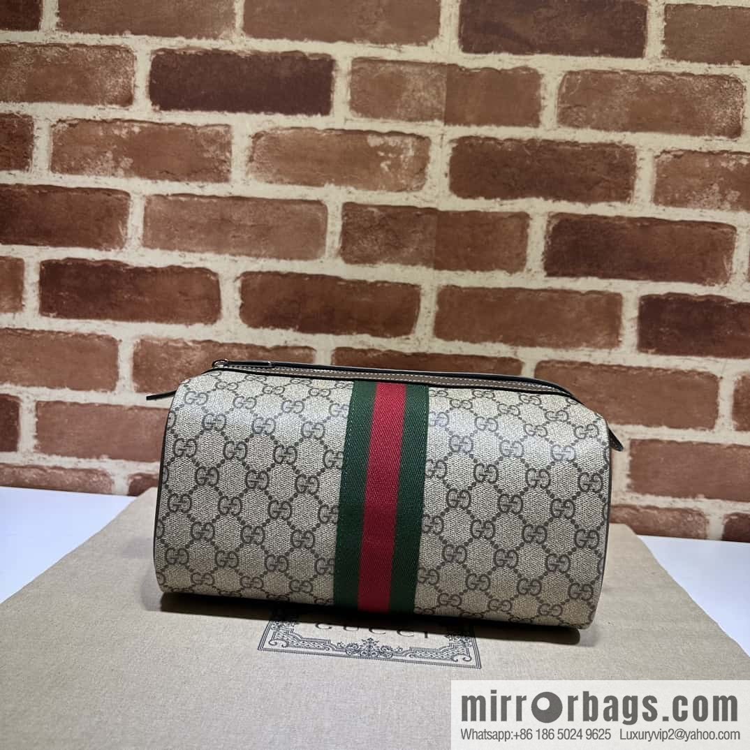 GUCCI ribbon toilet bag 759689 coffee PVC