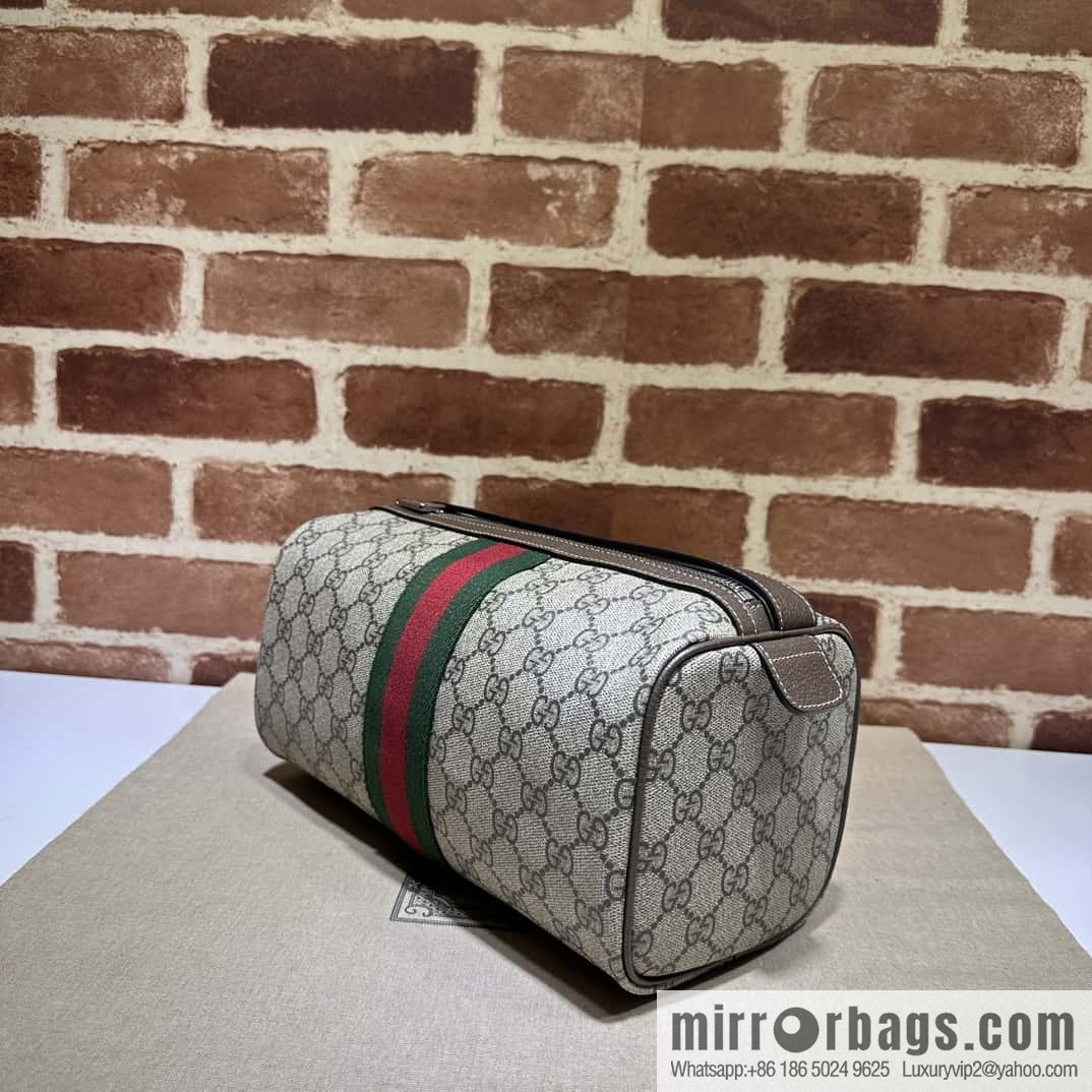 GUCCI ribbon toilet bag 759689 coffee PVC