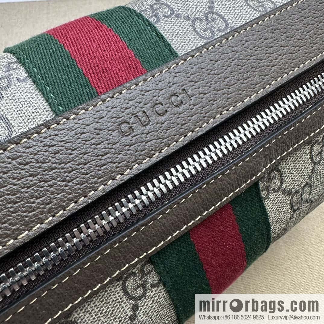 GUCCI ribbon toilet bag 759689 coffee PVC