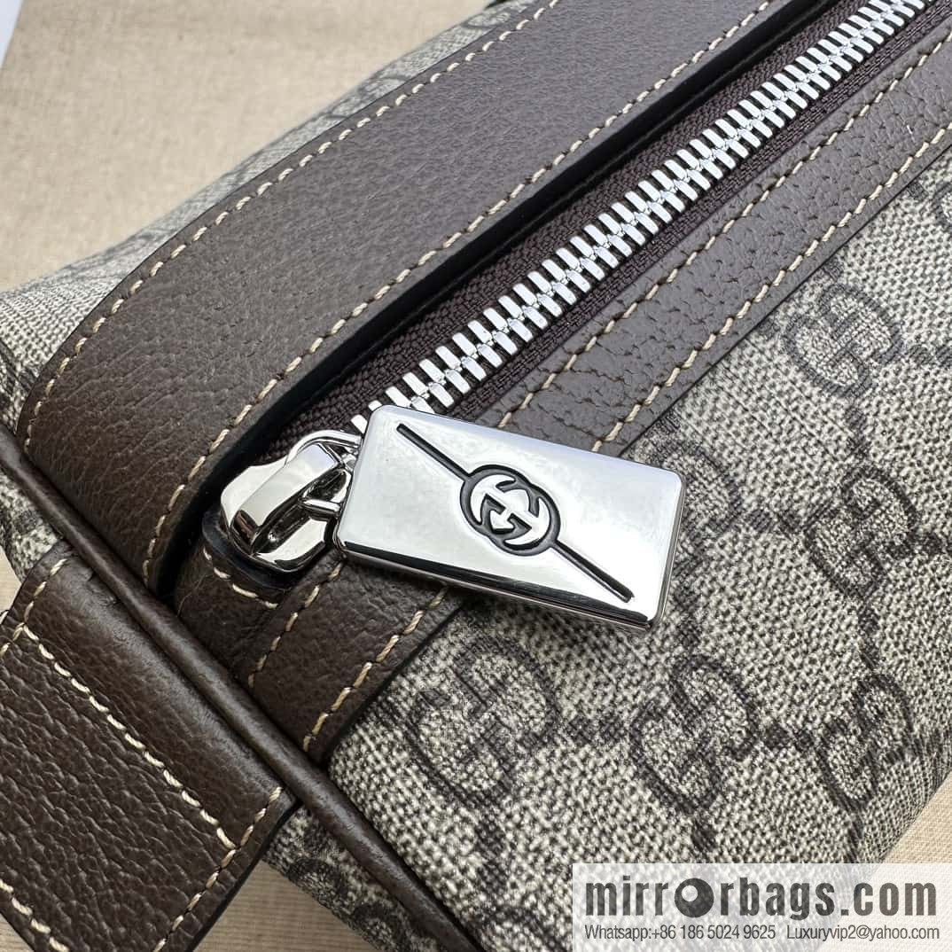 GUCCI ribbon toilet bag 759689 coffee PVC