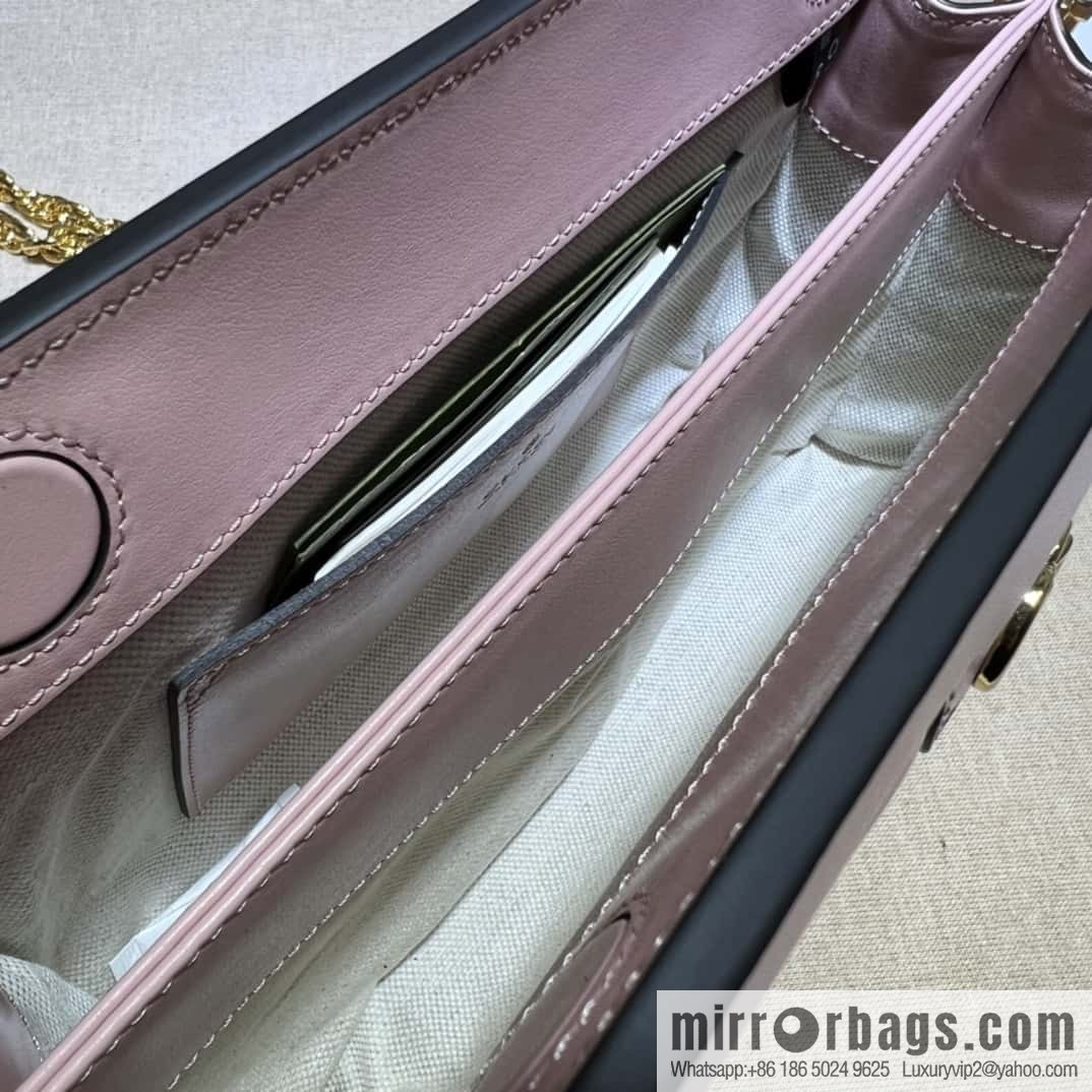GUCCI GG Matelassé leather (fabric) small handbag 702200 pink embroidered G