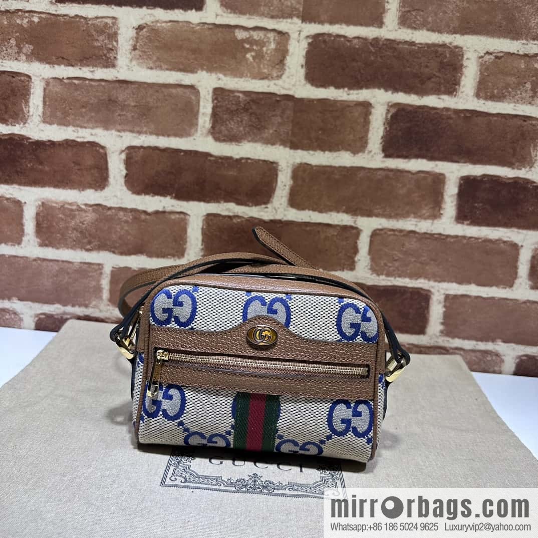 GUCCI Ophidia series GG mini handbag 517350 large G blue cloth