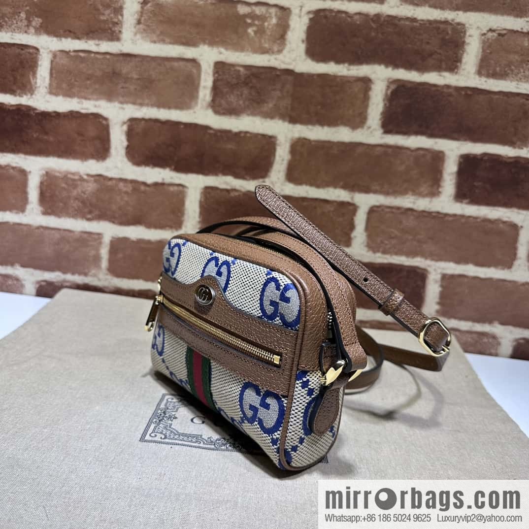 GUCCI Ophidia series GG mini handbag 517350 large G blue cloth