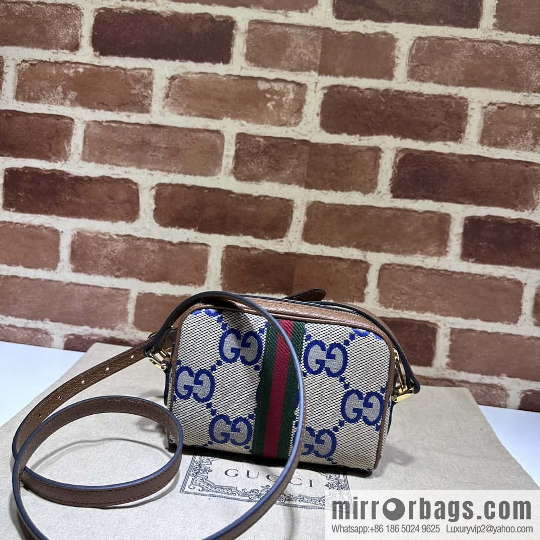 GUCCI Ophidia series GG mini handbag 517350 large G blue cloth