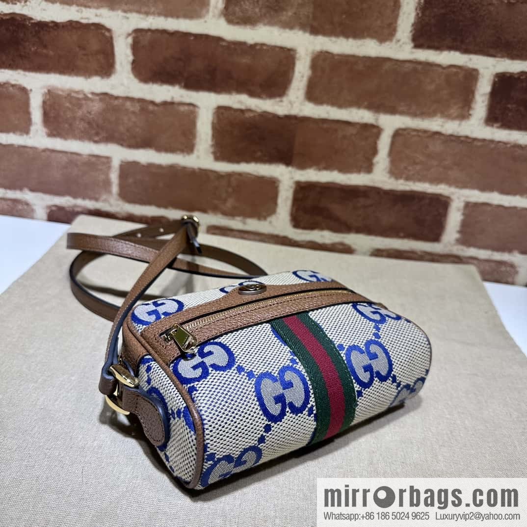 GUCCI Ophidia series GG mini handbag 517350 large G blue cloth