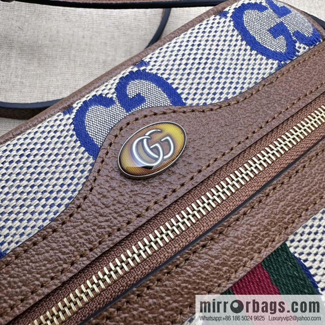 GUCCI Ophidia series GG mini handbag 517350 large G blue cloth