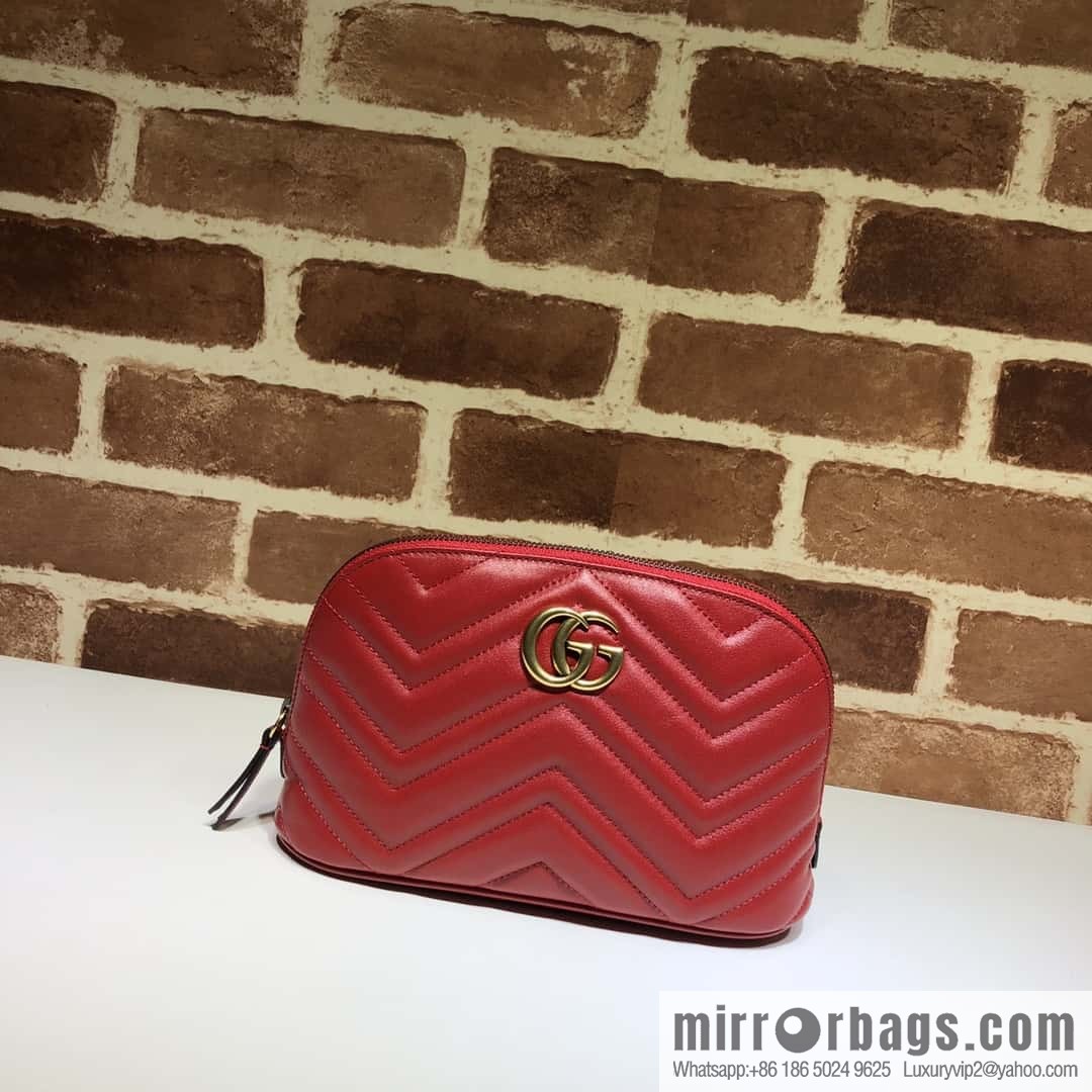 GUCCI GG MARMONT clutch bag 625690 bright red