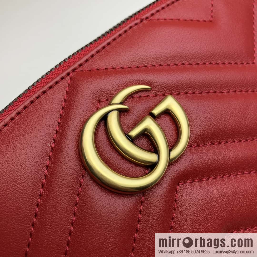 GUCCI GG MARMONT clutch bag 625690 bright red
