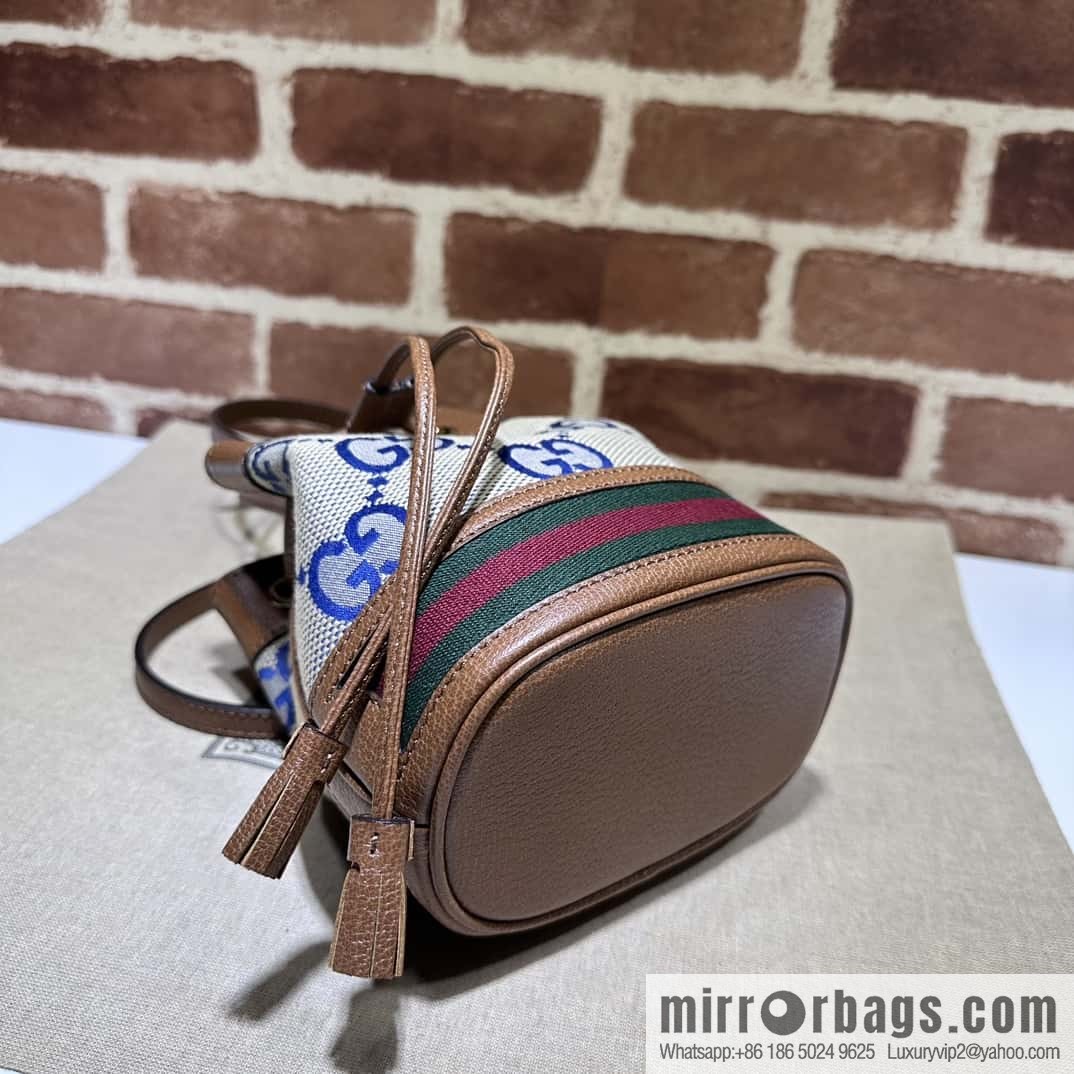 GUCCI Ophidia series GG mini bucket bag 550620 large G blue cloth
