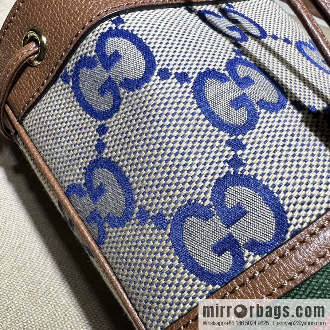 GUCCI Ophidia series GG mini bucket bag 550620 large G blue cloth