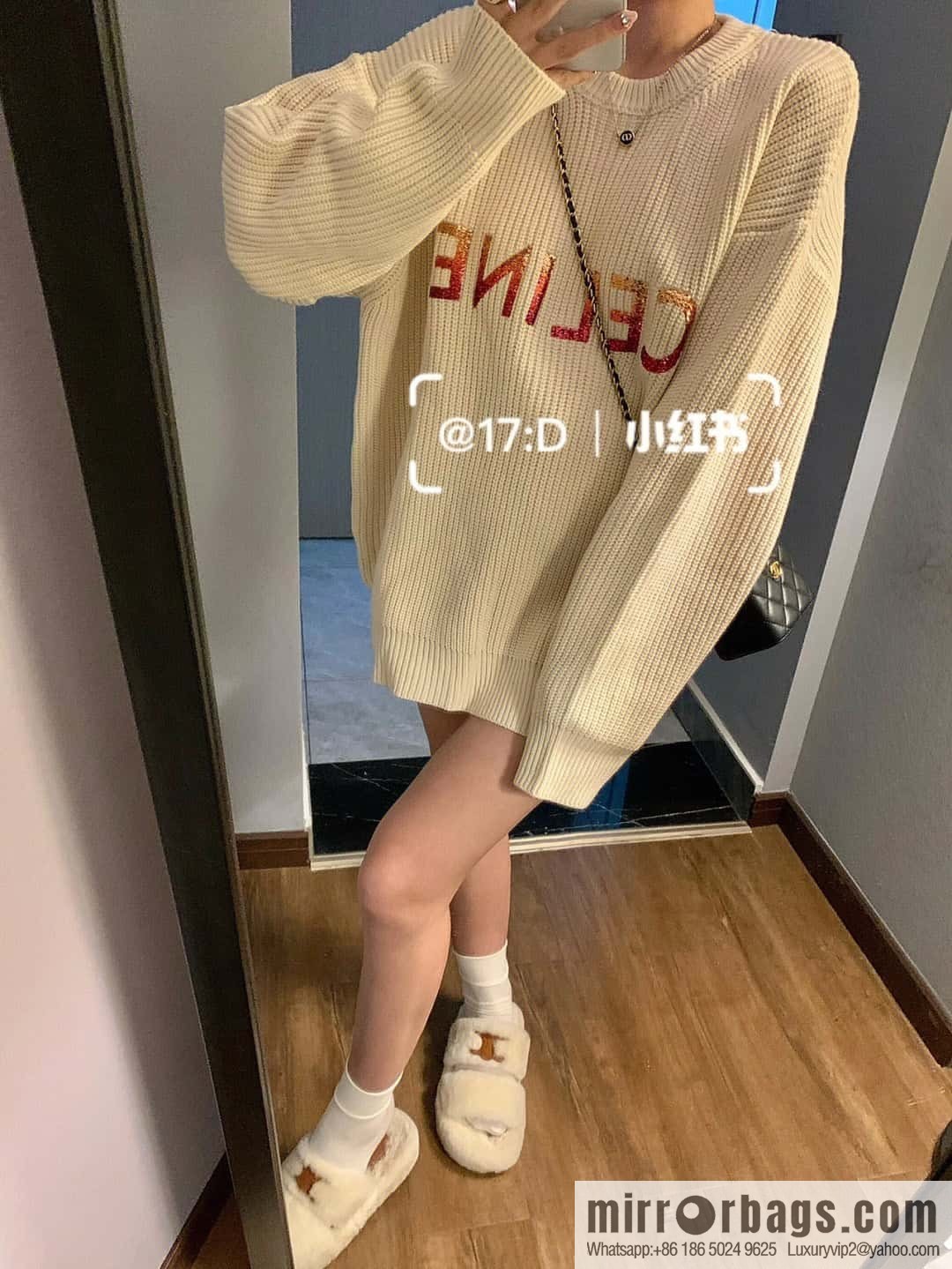 CELINE Autumn and winter Arc de Triomphe Mao Mao slippers
