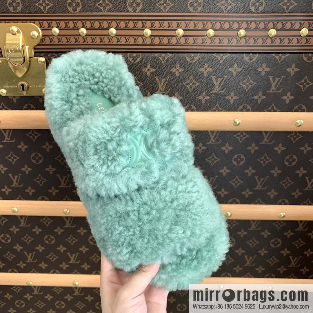 CELINE Autumn and winter Arc de Triomphe Mao Mao slippers