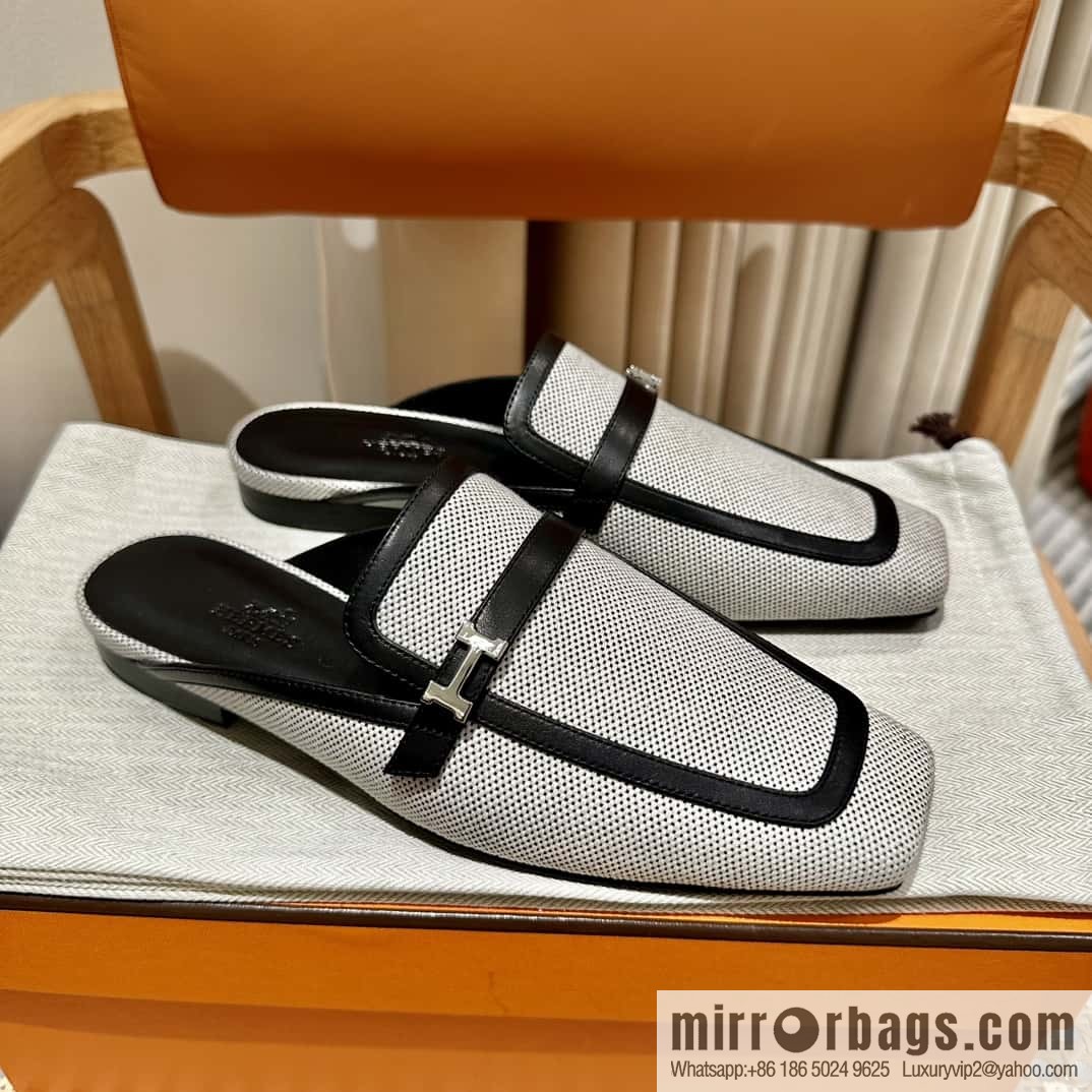 Hermes 2023 latest half-trailer muller shoes🐎🐎🐎