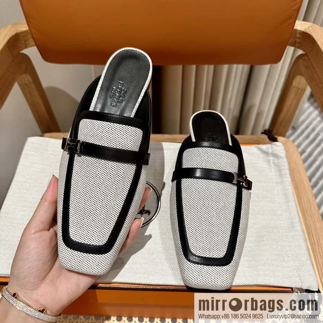 Hermes 2023 latest half-trailer muller shoes🐎🐎🐎