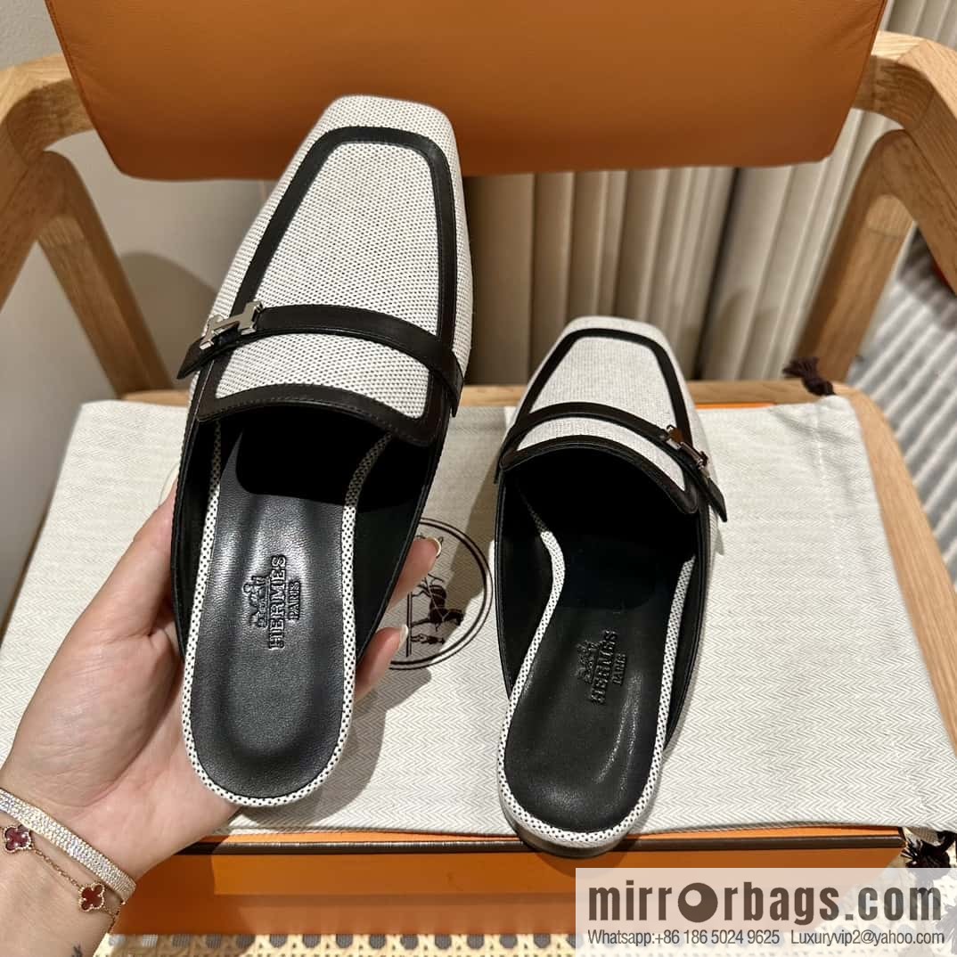 Hermes 2023 latest half-trailer muller shoes🐎🐎🐎