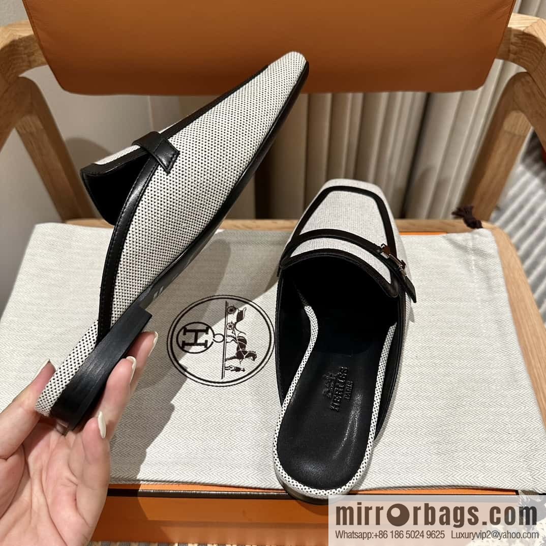 Hermes 2023 latest half-trailer muller shoes🐎🐎🐎