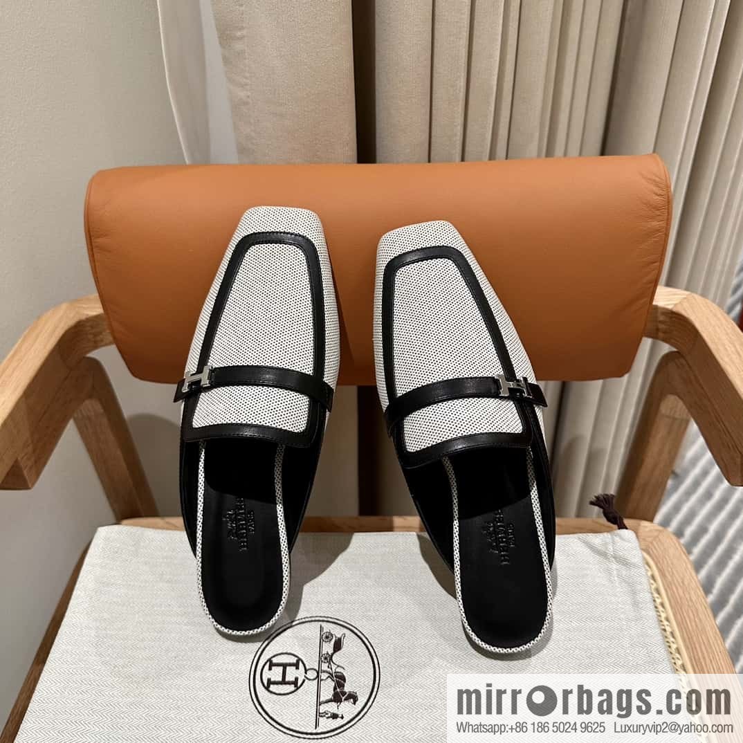 Hermes 2023 latest half-trailer muller shoes🐎🐎🐎