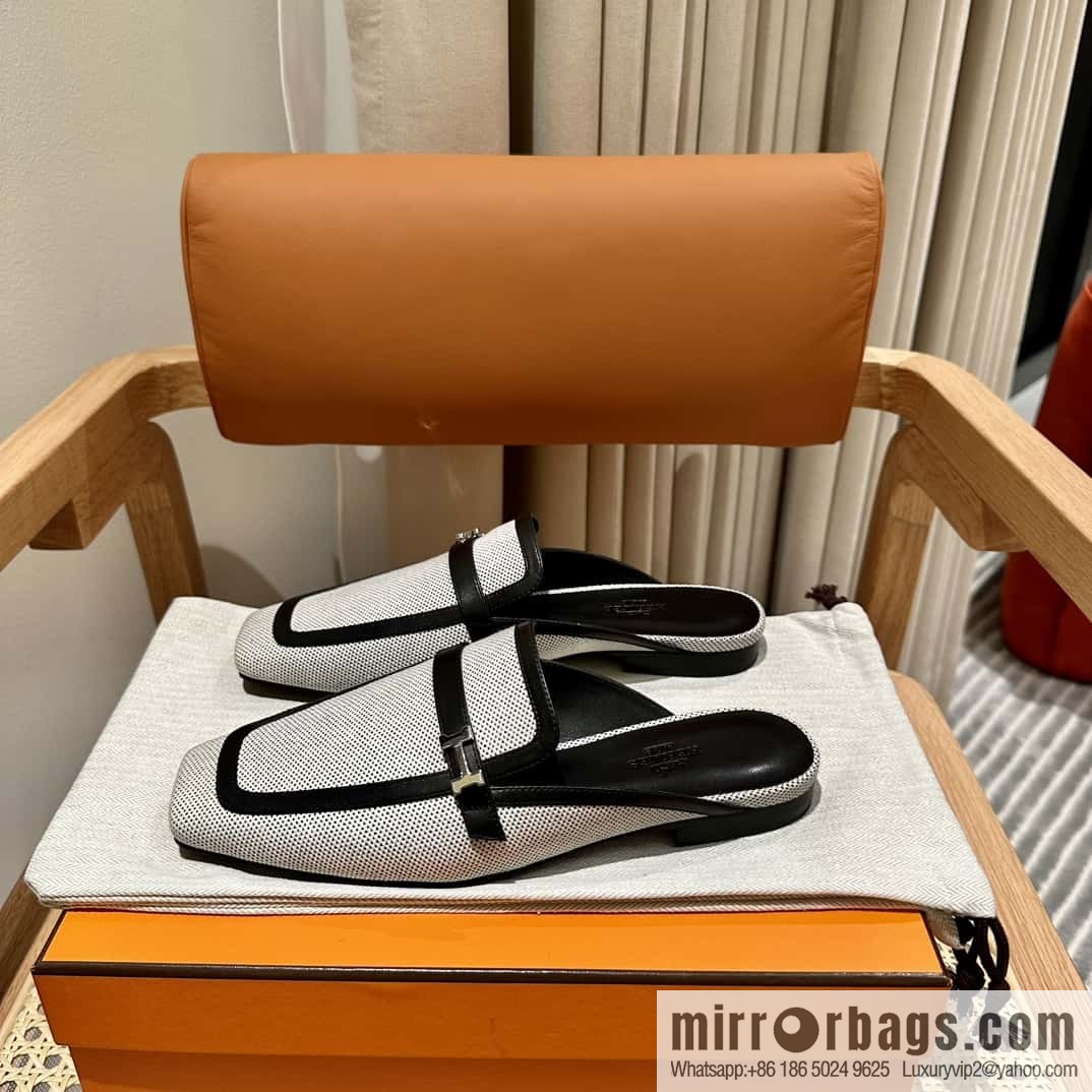 Hermes 2023 latest half-trailer muller shoes🐎🐎🐎