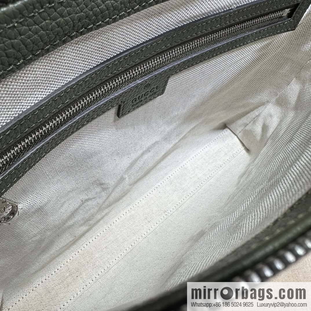 GUCCI Super Double G Medium Messenger Bag 696009 Green Li Press G