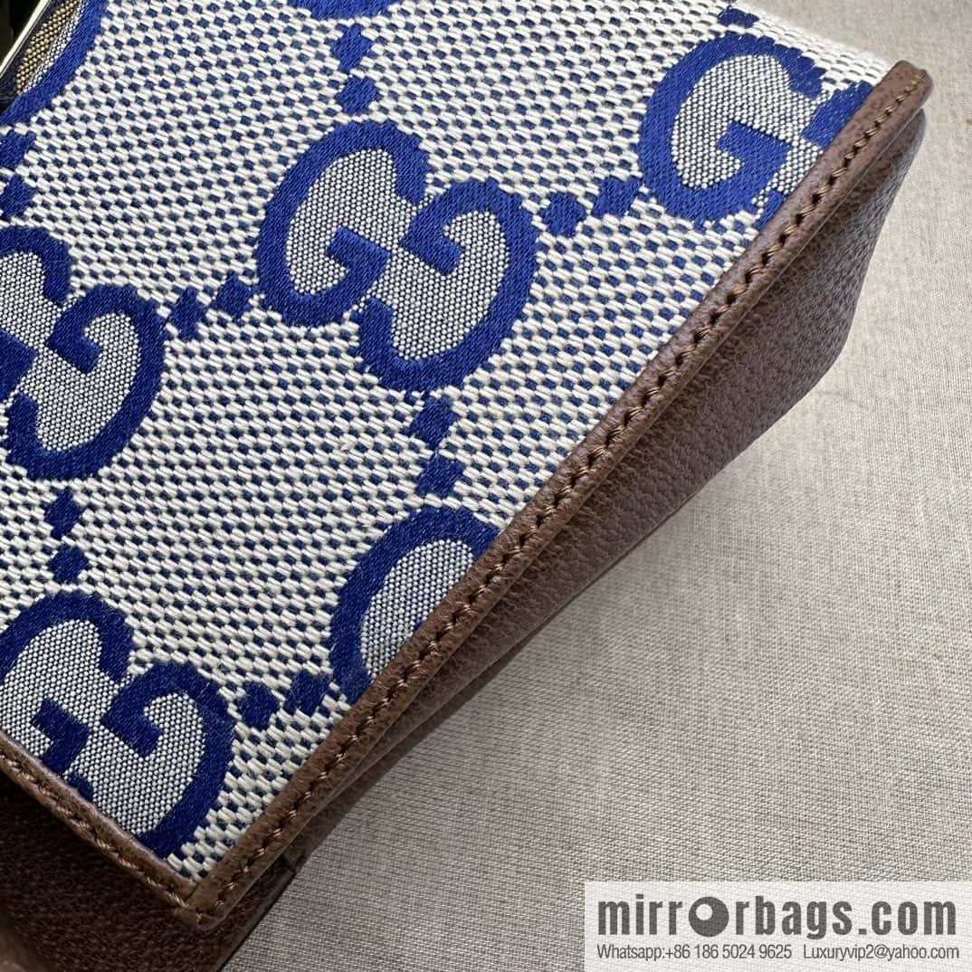 GUCCI Gucci Horsebit 1955 series mini handbag 703848 large G blue cloth