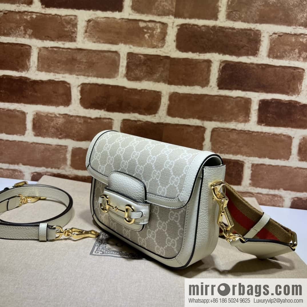 Gucci Horsebit 1955 series mini handbag 658574m glue/beige leather