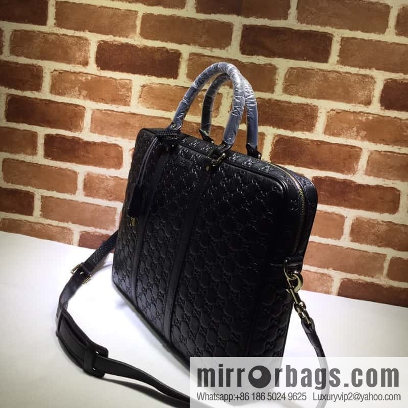 GUCCI GG pressed leather briefcase 201480g pressed