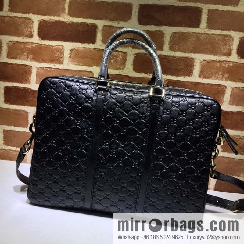 GUCCI GG pressed leather briefcase 201480g pressed