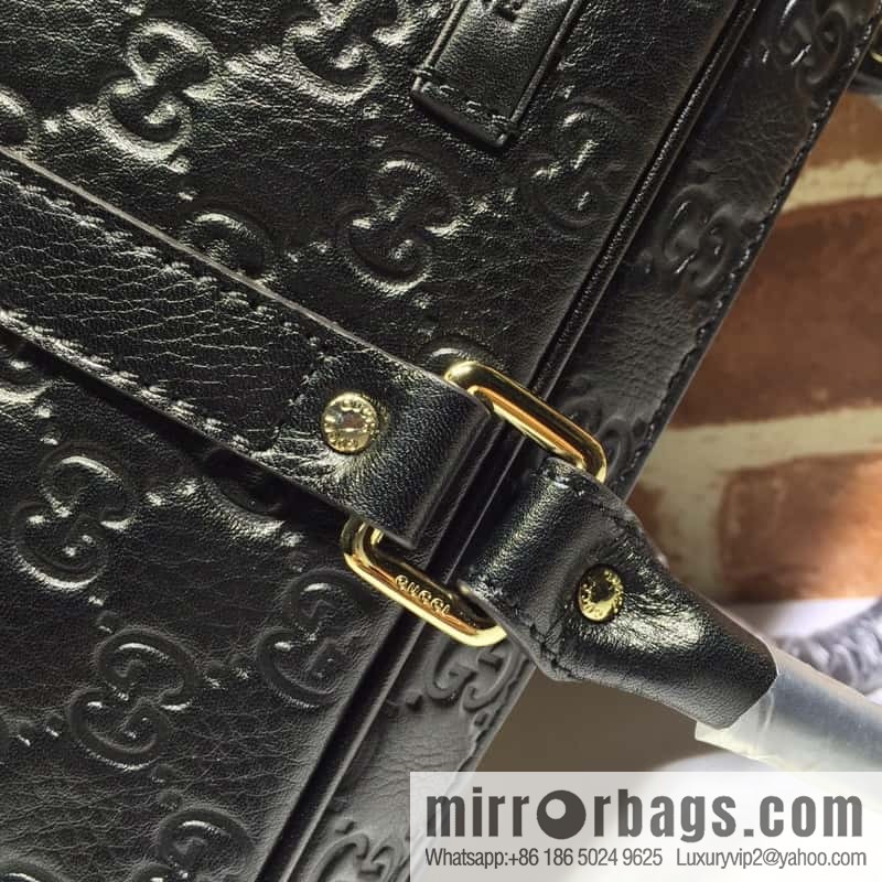 GUCCI GG pressed leather briefcase 201480g pressed