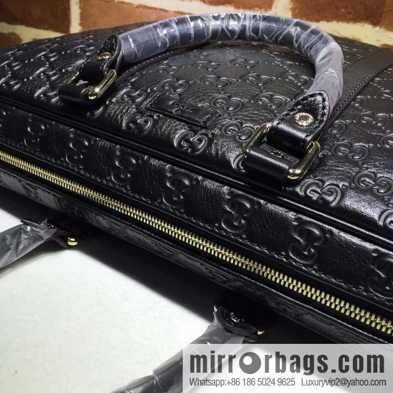 GUCCI GG pressed leather briefcase 201480g pressed