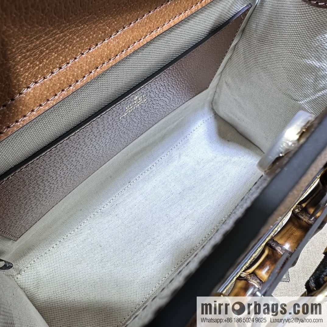 Gucci Diana Bamboo Small Tote Bag 702721 Large G Blue Cloth