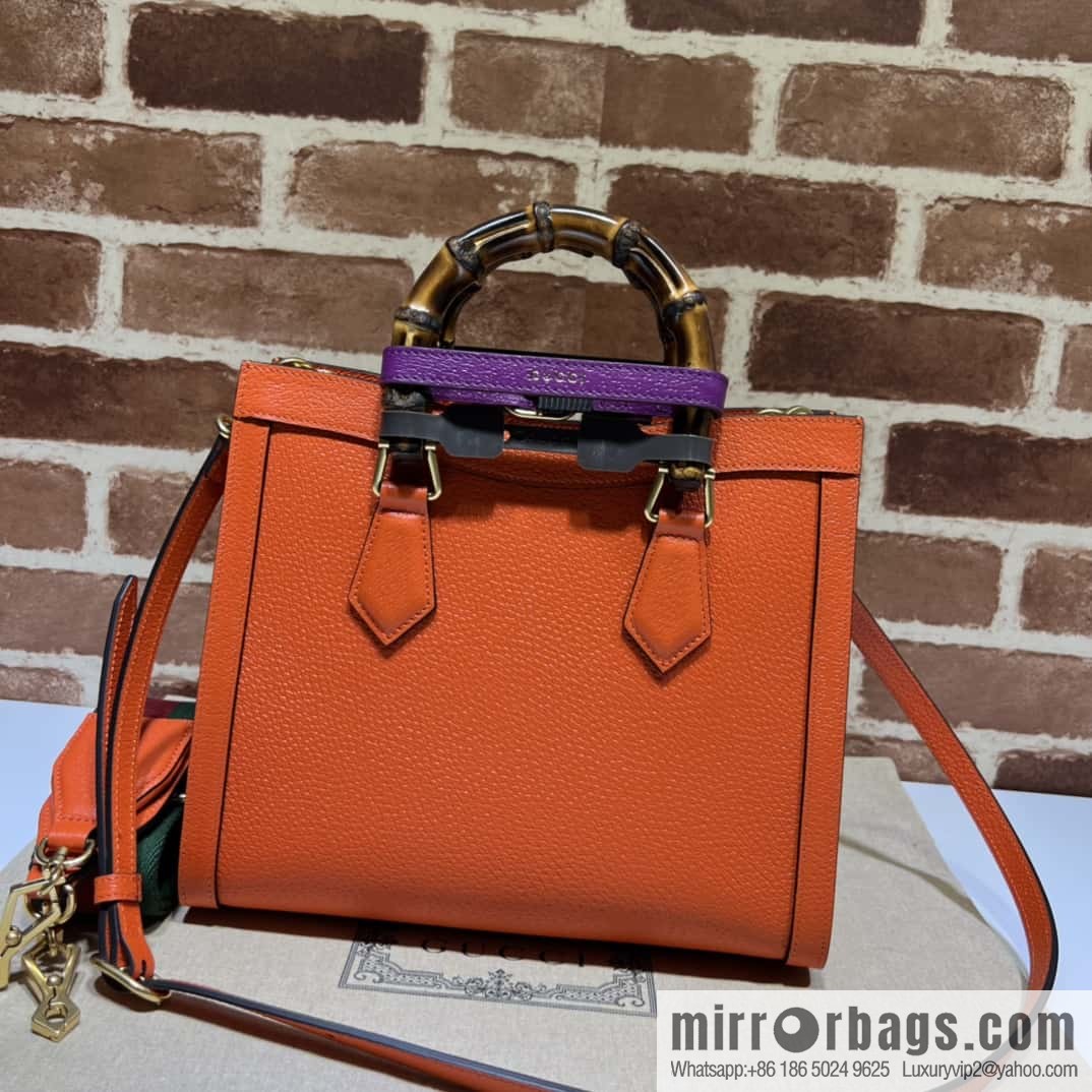 Gucci Diana Bamboo Small Tote Bag 702721 Orange