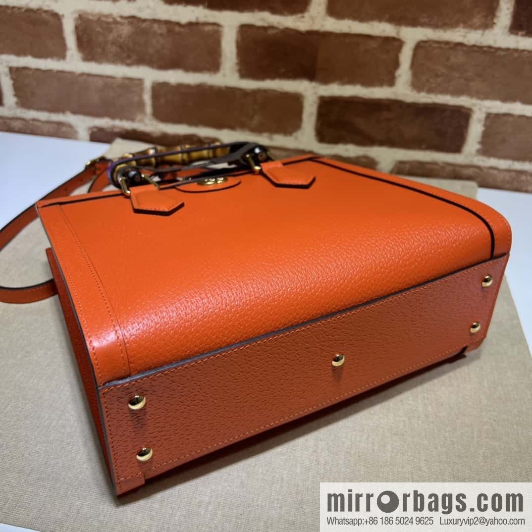 Gucci Diana Bamboo Small Tote Bag 702721 Orange