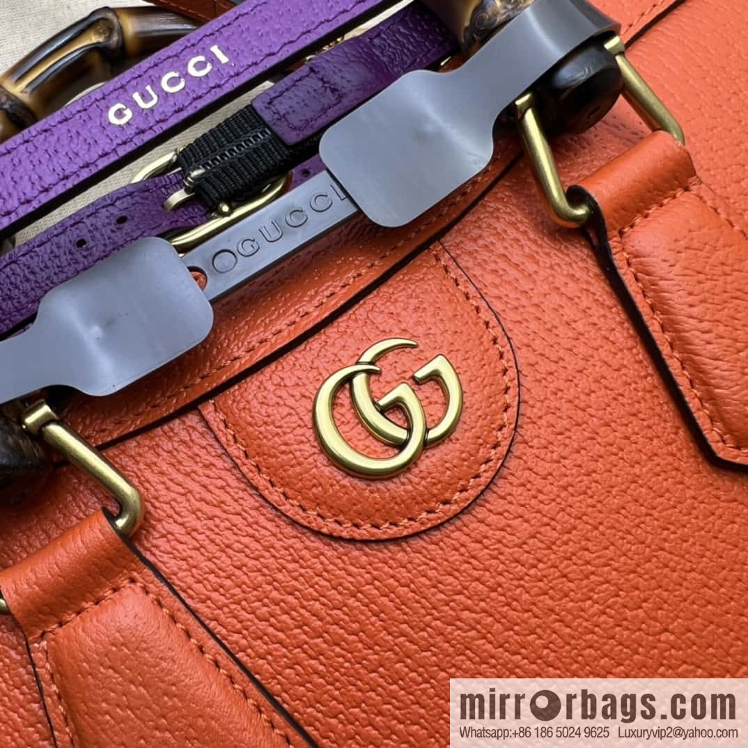 Gucci Diana Bamboo Small Tote Bag 702721 Orange