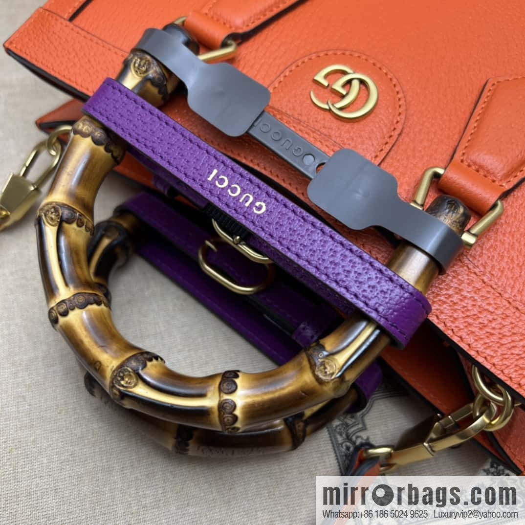 Gucci Diana Bamboo Small Tote Bag 702721 Orange