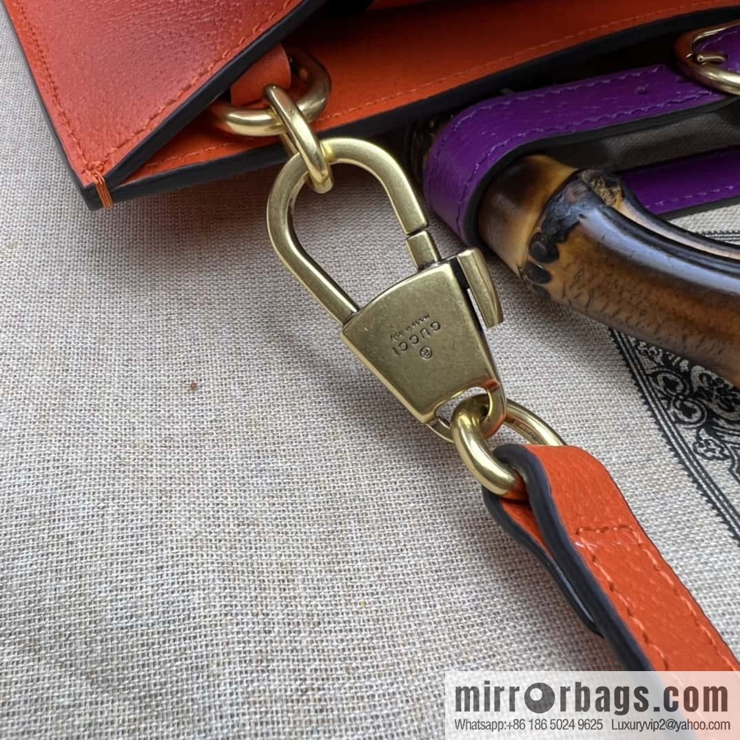 Gucci Diana Bamboo Small Tote Bag 702721 Orange