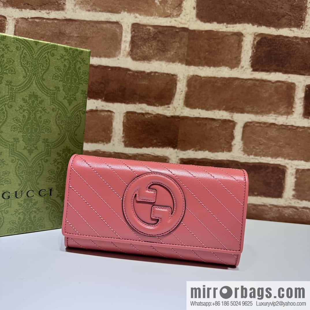 Gucci Blondie series long wallet 760302 rose powder