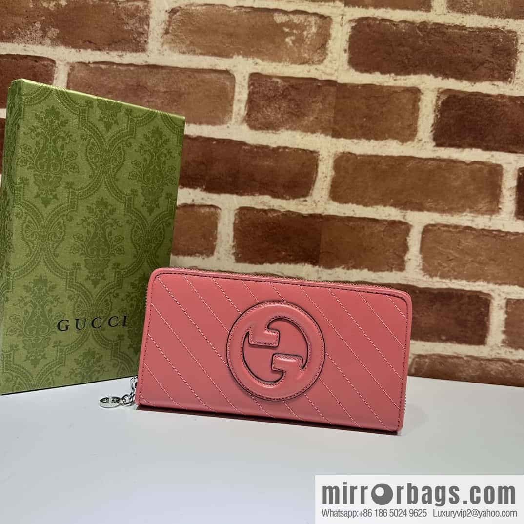 Gucci Blondie series full zipper wallet 760312 rose powder