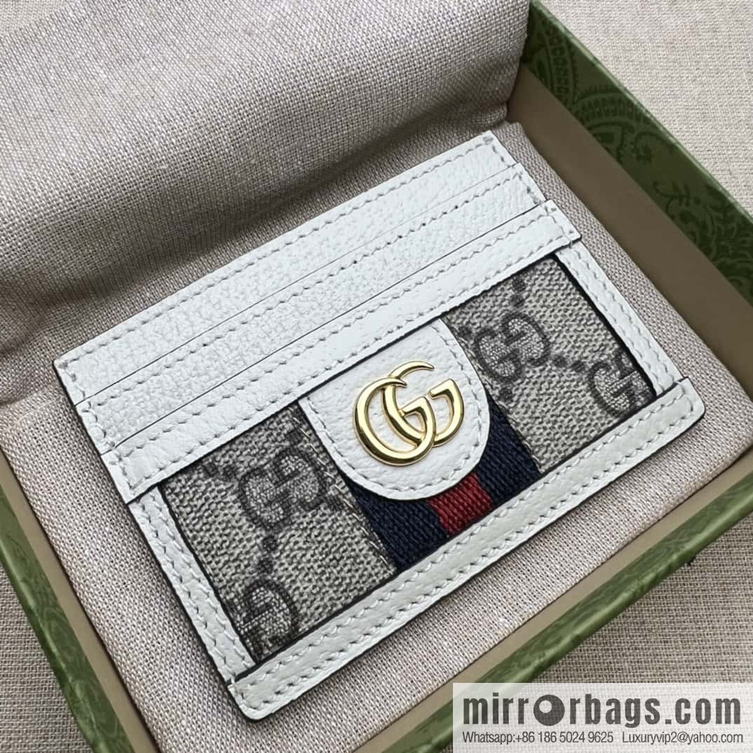 Gucci Ophidia series GG card holder 523159 brown white