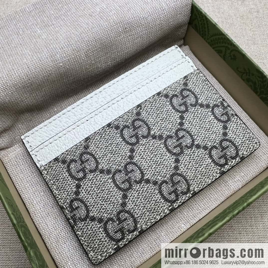 Gucci Ophidia series GG card holder 523159 brown white