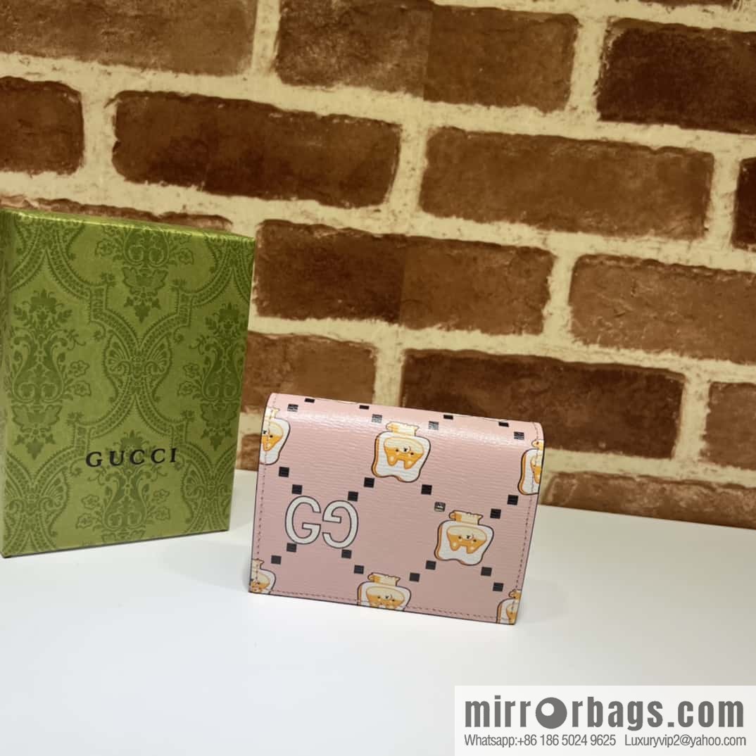 Gucci GG animal printed card wallet 736784 pink