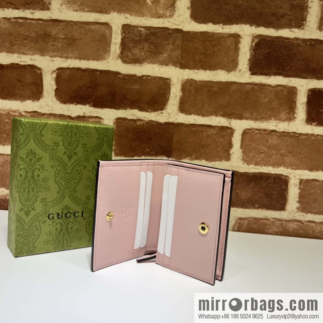 Gucci GG animal printed card wallet 736784 pink