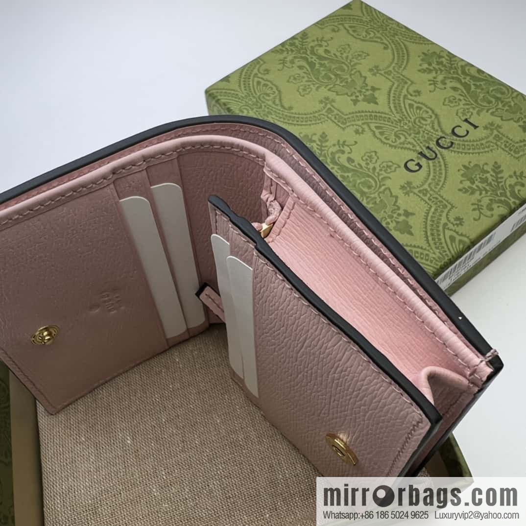 Gucci GG animal printed card wallet 736784 pink