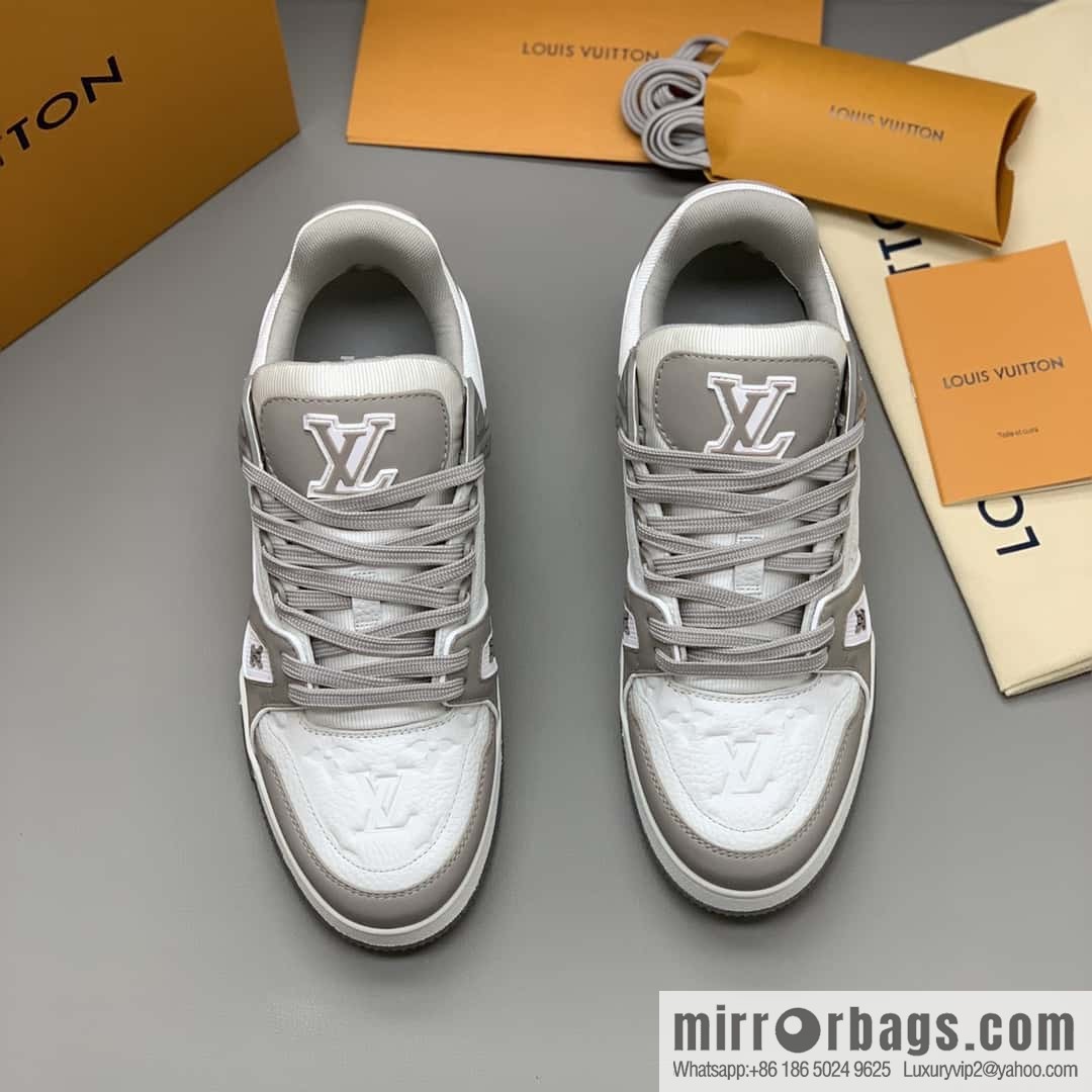 LV calfskin, men's sports and leisure shoes