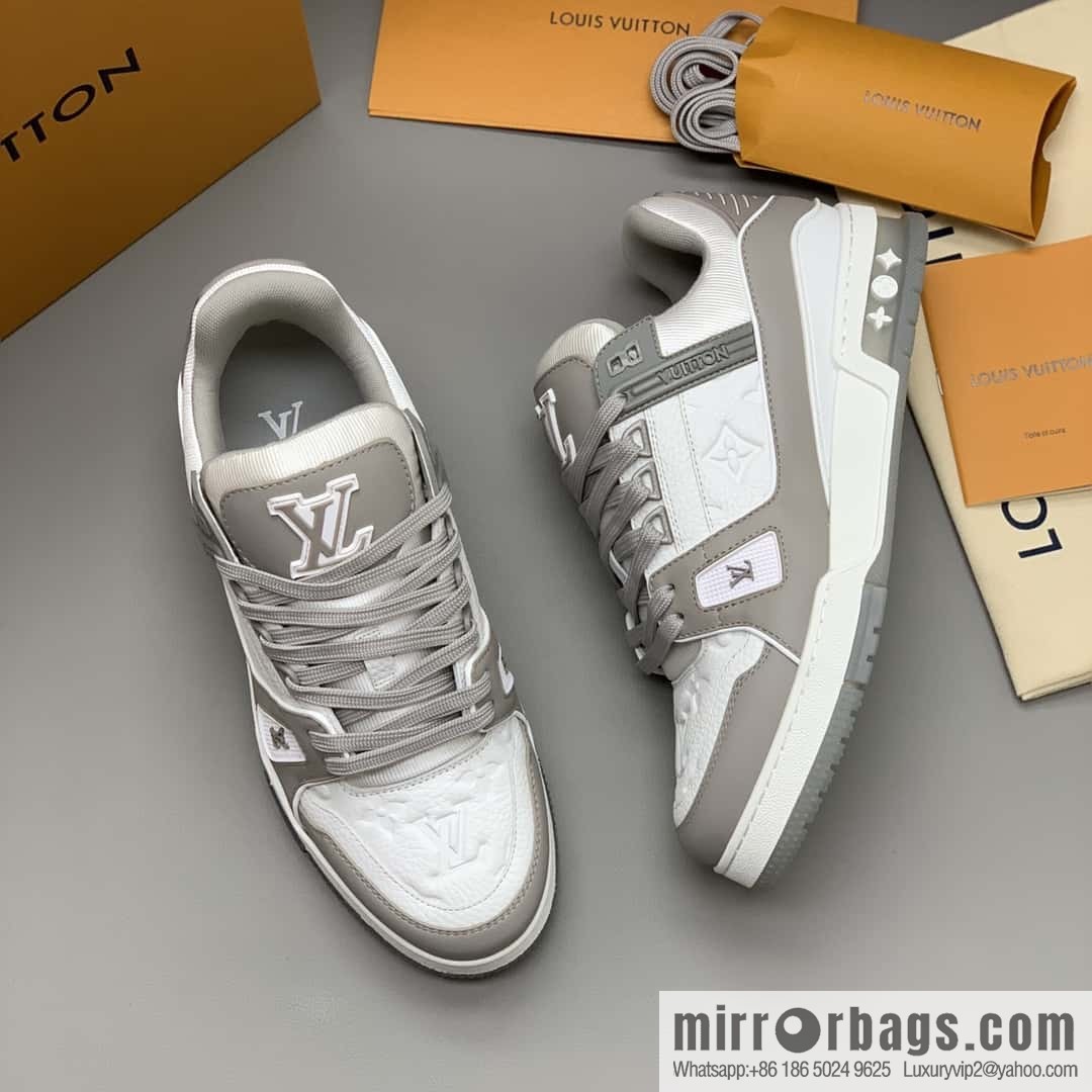 LV calfskin, men's sports and leisure shoes
